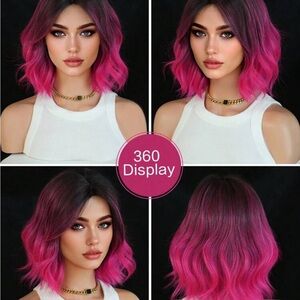 Vibrant Pink Ombre Wig